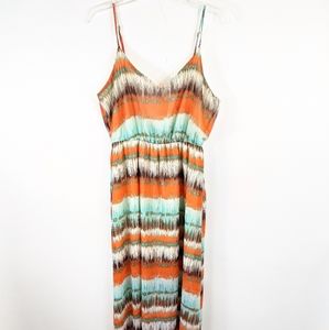 Rhapsody high low striped dress